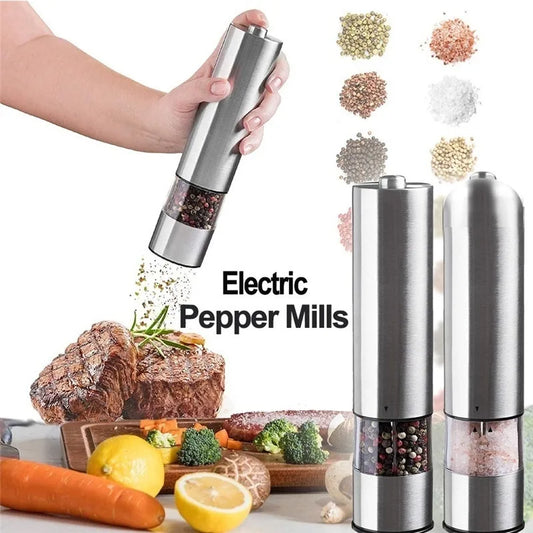 Automatic Electric Salt and Pepper Grinder: Adjustable Coarseness Herb and Spice Mill, Kitchen Gadget Accessories