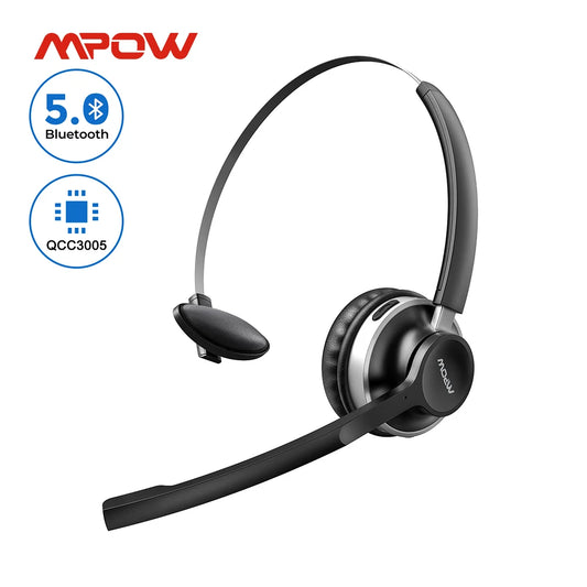 Mpow HC3 Wireless Headphones with Dual Noise-Canceling Mic, Clear Sound Office Headset for PC, Laptop, and Call Center Phones