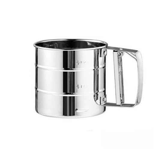 Stainless Steel Pastry Sifter Cup: 1 or 2PC Set for Baking Tools, Flour and Icing Sugar Mesh Sieve, Bakeware Strainer