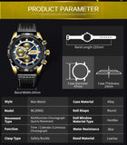 MEGIR Men's Luxury Sport Military Watch: Waterproof, Luminous Quartz Wristwatch with Leather Strap