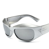 Unisex Punk-style Wrap-Around Sunglasses - 2000's Shades with UV400 Protection, Cool Eyeglasses