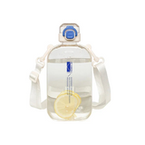 Portable Flat Square Transparent Bottle: Ideal for Travel, with Adjustable Strap, Slim and Elegant Design for Sports and Camping