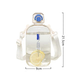 Portable Flat Square Transparent Bottle: Ideal for Travel, with Adjustable Strap, Slim and Elegant Design for Sports and Camping