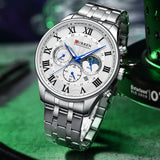 CURREN Men's Stainless Steel Sports Luminous Watch: Army Military Quartz, Chronograph Clock - Relogio Masculino