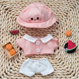 Labubu Doll Duck & Rabbit Outfit Set – 17cm Plush Clothes with Yarmulke Hat, Shirt, and Pants Three-Piece Accessories for Cute Styling