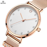 MEGIR Elegant Women's Quartz Wristwatch, Top Brand Luxury, Steel Bracelet Dress Watch, Female Timepiece, Relogio Feminino