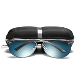 Men's Polarized Sunglasses with Brand Design, Aluminum Legs, and Mirrored Lenses