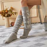 Christmas Thigh-High Women's Socks: Snowflake Knit, Warm Over-The-Knee Winter Stockings