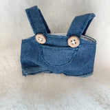 Labubu Doll Fashion Clothes Set – 17cm Outfit with Lapel T-Shirt & Jeans Doll Accessories for Trendy Plush Styling