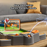 Mini Foosball Tabletop Game – Interactive Soccer Pinball with Spray Penalty Feature – Compact Desktop Foosball for Adults, Kids, and Family Fun