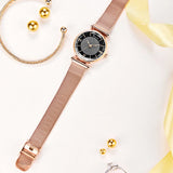 Luxury Rhinestone Women's Quartz Watch - Stainless Steel Mesh Belt Ladies Wristwatch, Waterproof Clock Gifts