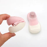 Infant Boys' and Girls' First Shoes: Soft Rubber Soles, Anti-Slip Knit Booties for Barefoot Comfort