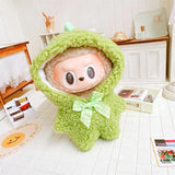 Hoodie Jumpsuit Sweater Outfit for 17cm Labubu Doll – Cute Plush Clothing Set for Fans & DIY Dress-Up Accessories