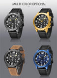 RUIMAS Men's Quartz Watch: Stylish Leather Military Sport Wristwatch with Auto Date and Waterproof Design