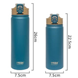 Stainless Steel Thermos Mug with Straw: Insulated Straight Cup, 530/750ml Capacity, 1pc