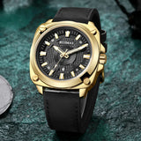 RUIMAS Fashion Sports Quartz Men's Watch: Waterproof, Luminous with Leather Band and Auto Date