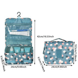 Women's Waterproof Travel Cosmetic Bag with Hook - Toiletries Organizer, Makeup Storage Pouch, Bathroom Necessaire