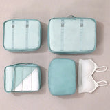 7-pieces Travel Bag Organizer Set for Clothes, Blankets, Shoes, and Luggage, Includes Suitcase Pouch and Packing Cubes