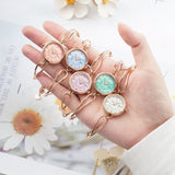 Luxury Waterproof Women's Quartz Watch with Daisy Carving Bracelet - Dress Wristwatch, Japan Movement, Ideal Women's Gift