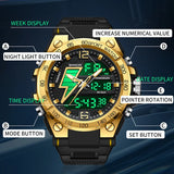 Men's Outdoor Analog-Digital Watch – Waterproof Quartz Sport Wristwatch with Stopwatch, Dual Time, and Luminous Display