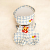 17cm Labubu Doll Checkerboard Tennis Outfit Set – Suspender Pants & Shirt Trendy Fashion Clothes for Baby Pendant Dolls
