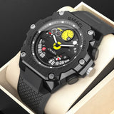 Men's Sport Chronograph Watch - Waterproof Quartz Analog-Digital Wristwatch with Silicone Strap