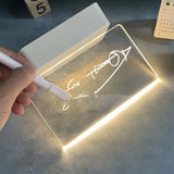 1 USB-Powered Warm Yellow Light Sheet: Transparent Acrylic Erasable Message Small Whiteboard with Light Emitting Feature