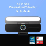 AnkerWork B600 Video Bar: 4-in-1 Design, 2K Camera with Speaker, Mic, and AI for Video Conferencing