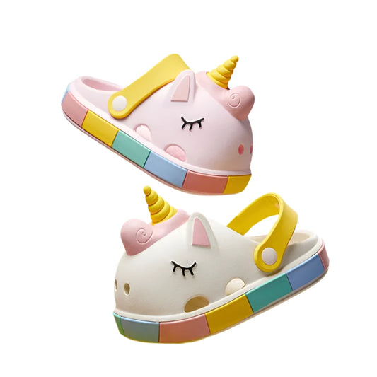 Children’s Summer Sandals – Soft Toe-Wrapped, Non-Slip EVA Beach Shoes with Cute Cartoon Unicorn Design | Breathable & Cozy for Toddlers