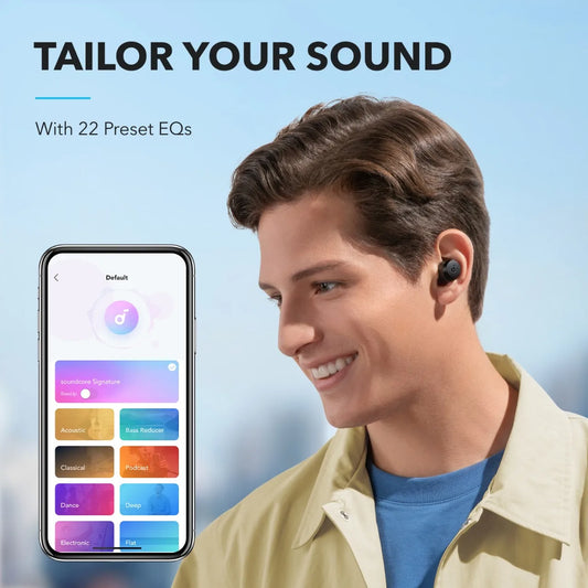 Anker Soundcore A20i Earbuds: True Wireless, Bluetooth 5.3, Customizable Sound via App, 28H Playtime