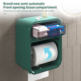 Wall-Mounted Luxury Bathroom Tissue Holder: Waterproof Double-Layer Dispenser