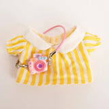 Labubu Idol Doll Spring Outing Outfit – 17cm Mini Plush Shirt & Camera Suit Accessories for Kindergarten Style
