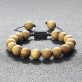 Men's High-Quality Cliff Cypress Wooden Beads Bracelet – Handmade Stretch Meditation Jewelry for Healing & Yoga | 6/8/10mm