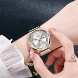 LIGE Women's Ultra-Slim Bracelet Watch: Luxury Week Date Fashion Dress Watch, Rose Gold Clock