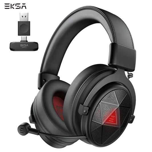 EKSA-E900 Wireless Headphones – 5.8GHz Gaming Headset with 15ms Low Latency, ENC Noise-Canceling Microphone | Compatible with PC, PS5, Xbox, and Switch