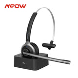 Mpow M5 Pro Wireless Headset with Charging Dock, Bluetooth 5.0, Microphone, for PC Laptop Office Call Center, 18 Hours of Talk Time