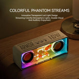 Transparent Mecha Wireless Bluetooth Speaker with Dual Speakers, Cyberpunk Style Colorful Lights, Small Form Factor, Steel Cannon Bass Diaphragm