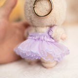 Labubu V1/V2 Flower Fairy Dress Set – 17cm Doll Clothes with Purple Butterfly Hairpin & Strap Skirt for Magical Dress-Up Play
