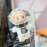 Hooded Jumpsuit Poncho Outfit for 17cm Labubu – Cute Mini Plush Doll Clothes & Accessories for Fans and Dress-Up Gifts
