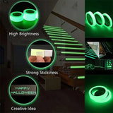 Green Luminous Warning Tape: Reflective Fluorescent Tape for Warning, Ground Light Storage, Anti-Slip Stickers on Stairs