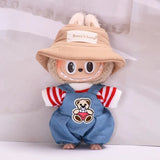 Labubu V1 Doll Clothing Replacement Set – 17cm Vinyl Pendant Outfit with Hat & Overalls for DIY Styling and Fashion Doll Accessories