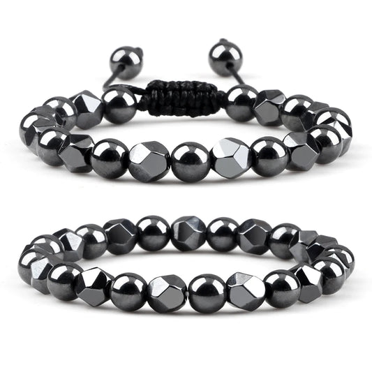 Men's Irregular Hematite Beads Bracelet – 4/6/8mm Natural Lava & Tiger Eye Beads | Couple's Fashion Friendship Jewelry