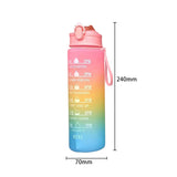 900ML Motivational Sports Water Bottle: Portable with Time Marker, Leak-Proof for Outdoor Fitness, BPA-Free