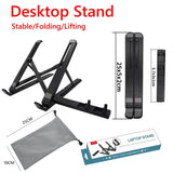 Adjustable Foldable Laptop Stand - Portable Notebook Support Holder with Cooling Bracket, Ideal for Laptop and Tablet Accessories