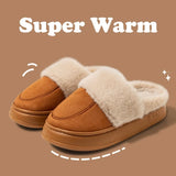 Cozy Leather Winter Slippers for Men: Warm Indoor Comfort, Perfect for Couples