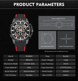 RUIMAS Luxury Men's Watch: Large Dial, Sporty Silicone Strap, Waterproof, Casual Elegance