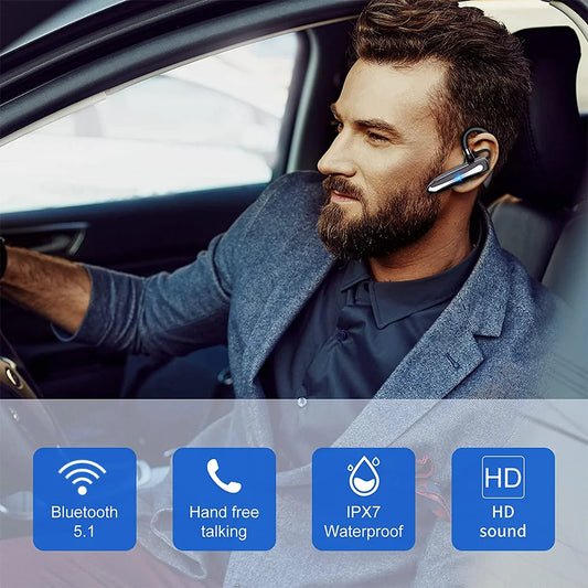 Mpow 530 Wireless Headset Bluetooth 5.1, Hands-Free Calling, 10 Hours Talk Time, Ideal for Business, Car Drivers, and Truckers