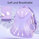 Plaid Purple School Bags for Kids: Waterproof Pink Backpacks with Large Capacity and Multiple Pockets, Perfect for Girls