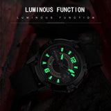 RUIMAS Men's Luxury Leather Sport Watch: Waterproof, Luminous, with Large Dial and Date Display