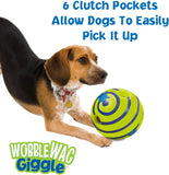 Glowing Wobble Wag Giggle Ball: Fun Interactive Dog Toy, Makes Giggle Sounds When Rolled or Shaken, Featured on TV, Loved by Pets